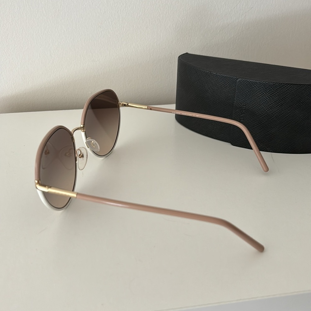 Prada PR 65XS Sunglasses in Beige, Ivory, and Brown Color - Picture 4 of 7